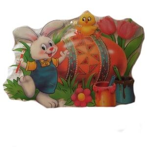 Colorful Easter Bunny and Chick Decoration